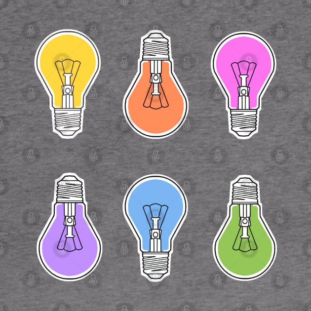 lightbulb rainbow design by weilertsen